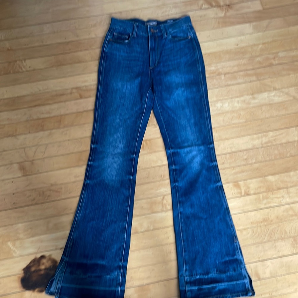 DL1961 high rise bootcut denim with detailing
